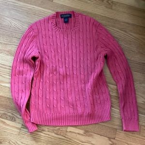Brooks Brothers Pink Mercerized Cotton Ribbed Sweater Medium